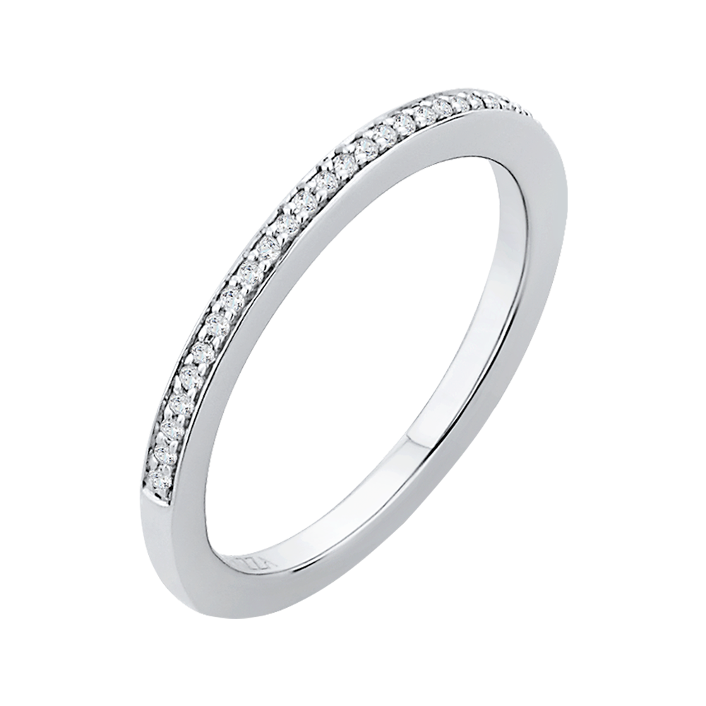 Round Diamond Half-Eternity Wedding Band in 14K White Gold