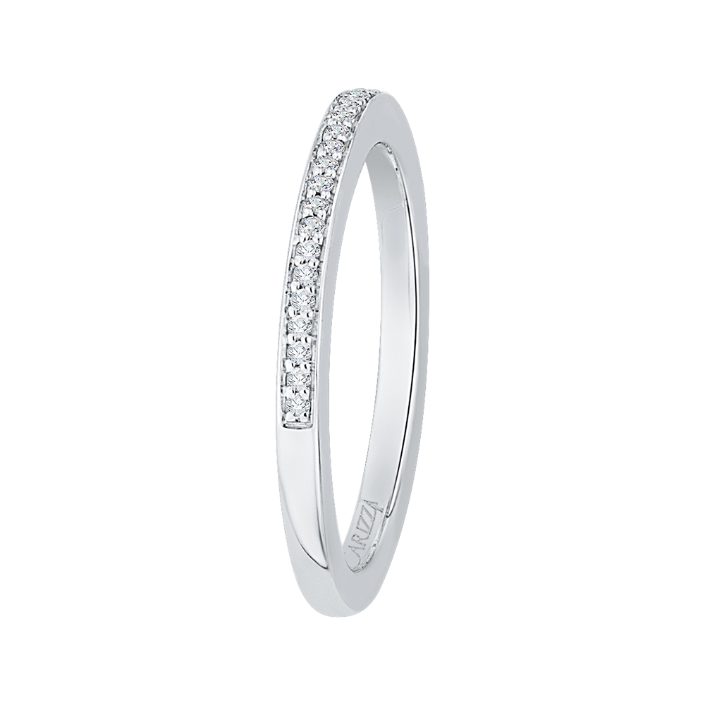 Round Diamond Half-Eternity Wedding Band in 14K White Gold