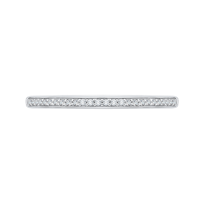 Round Diamond Half-Eternity Wedding Band in 14K White Gold