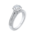 Split Shank Round Diamond Engagement Ring in 14K White Gold (Semi-Mount)