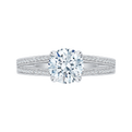 Split Shank Round Diamond Engagement Ring in 14K White Gold (Semi-Mount)