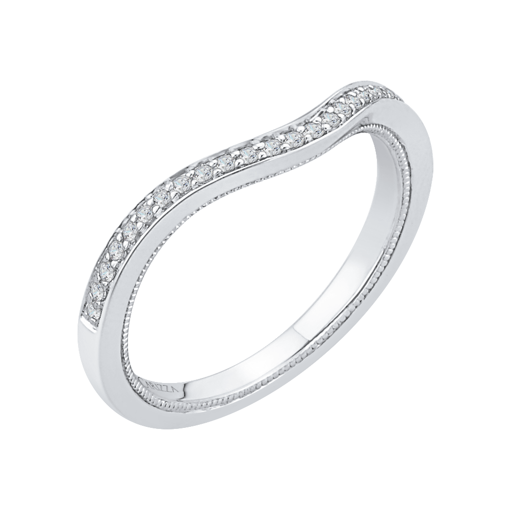 Round Diamond Wedding Band in 14K White Gold