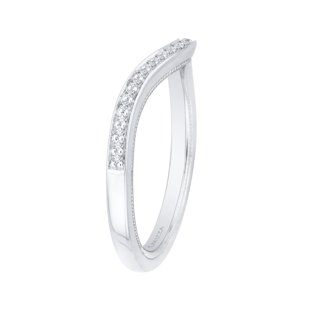 Round Diamond Wedding Band in 14K White Gold