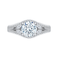 Split Shank Round Diamond Engagement Ring in 14K White Gold (Semi-Mount)