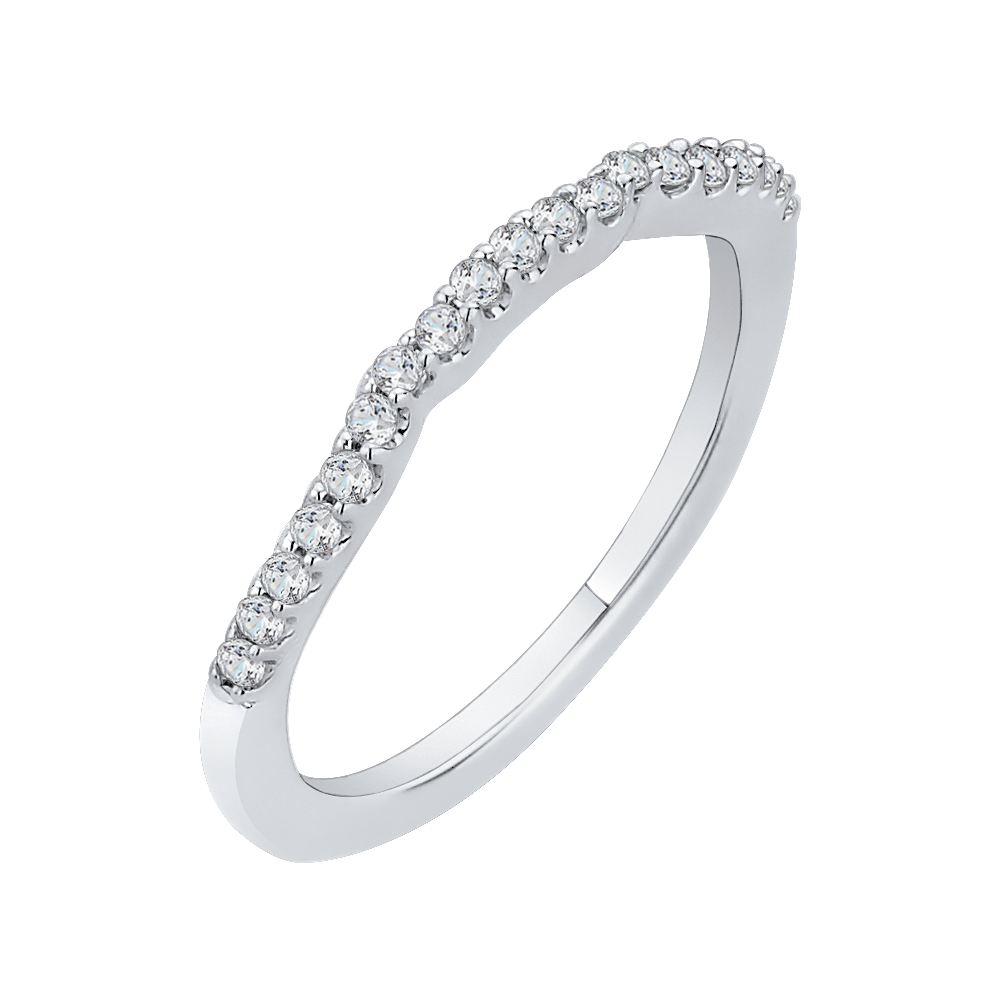 Round Diamond Wedding Band in 14K White Gold