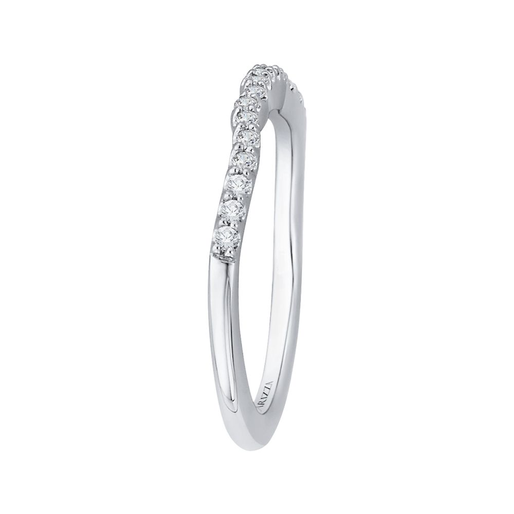 Round Diamond Wedding Band in 14K White Gold