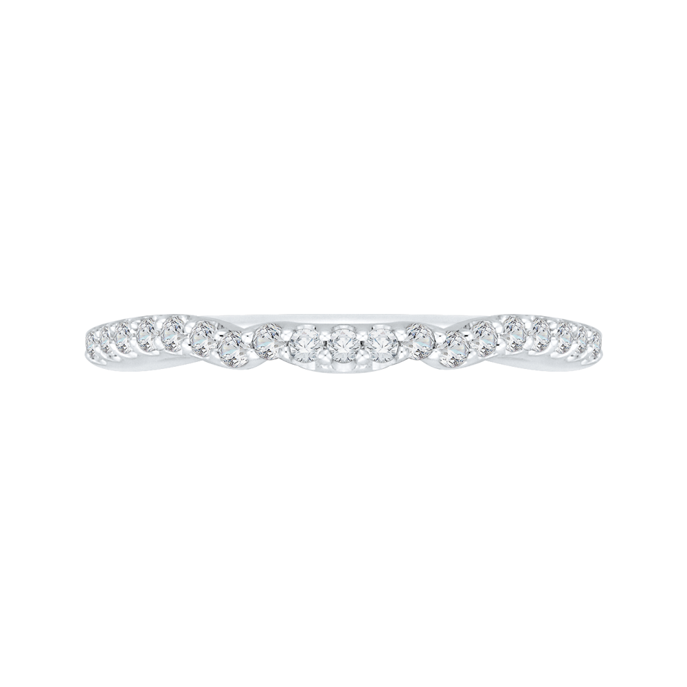 Round Diamond Wedding Band in 14K White Gold