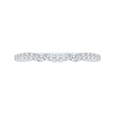 Round Diamond Wedding Band in 14K White Gold