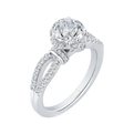 Split Shank Round Diamond Engagement Ring in 14K White Gold (Semi-Mount)