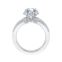 Split Shank Round Diamond Engagement Ring in 14K White Gold (Semi-Mount)