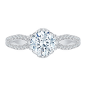 Split Shank Round Diamond Engagement Ring in 14K White Gold (Semi-Mount)