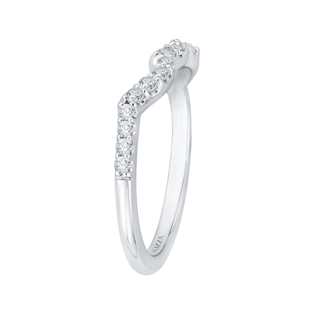 Round Diamond Half-Eternity Wedding Band in 14K White Gold