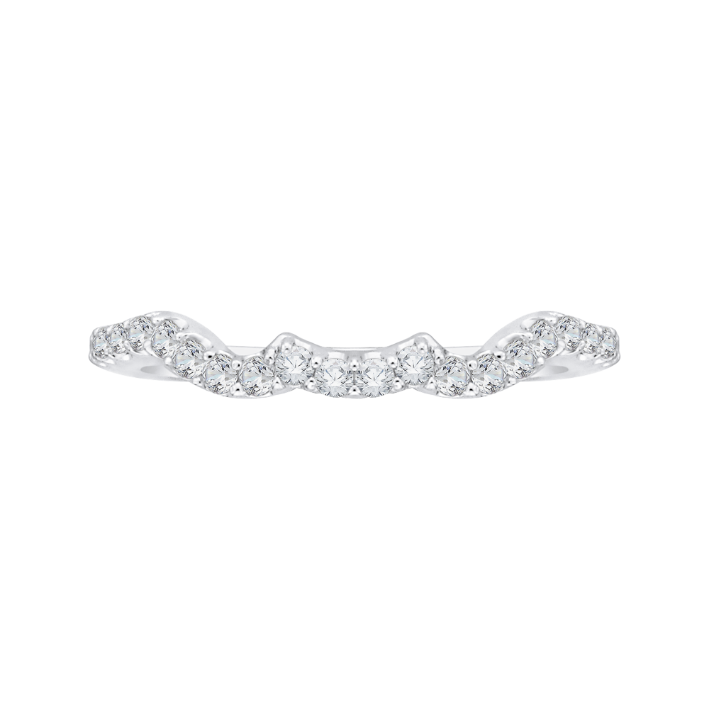 Round Diamond Half-Eternity Wedding Band in 14K White Gold