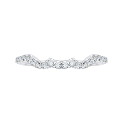 Round Diamond Half-Eternity Wedding Band in 14K White Gold