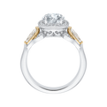 Round Diamond Halo Engagement Ring in 14K Two Tone Gold (Semi-Mount)