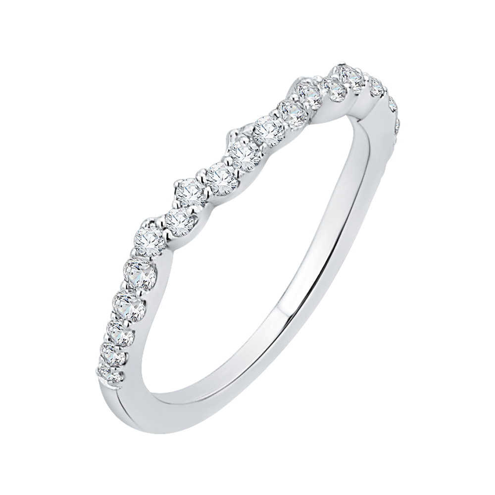 Round Diamond Wedding Band in 14K White Gold