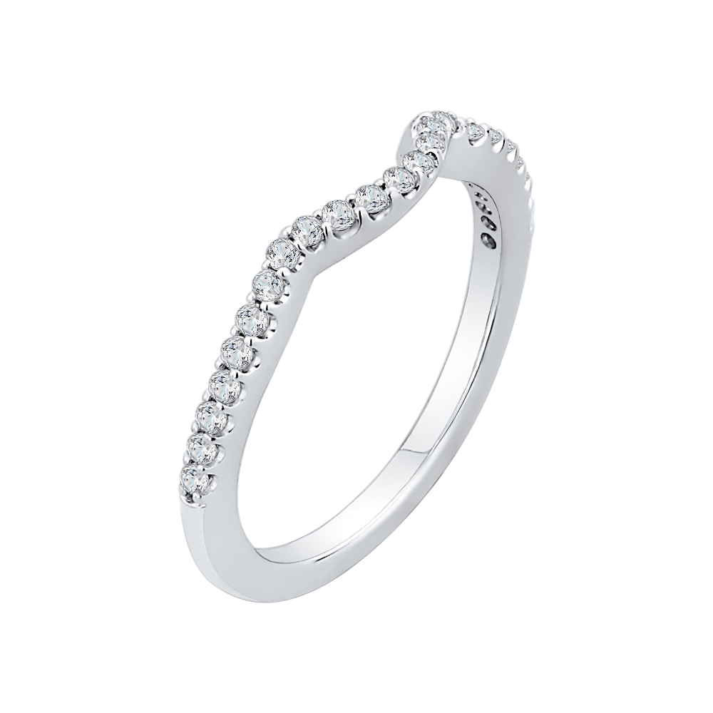 Half-Eternity Round Diamond Wedding band in 14K White Gold