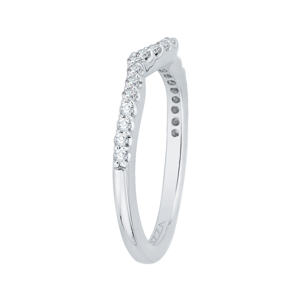 Half-Eternity Round Diamond Wedding band in 14K White Gold