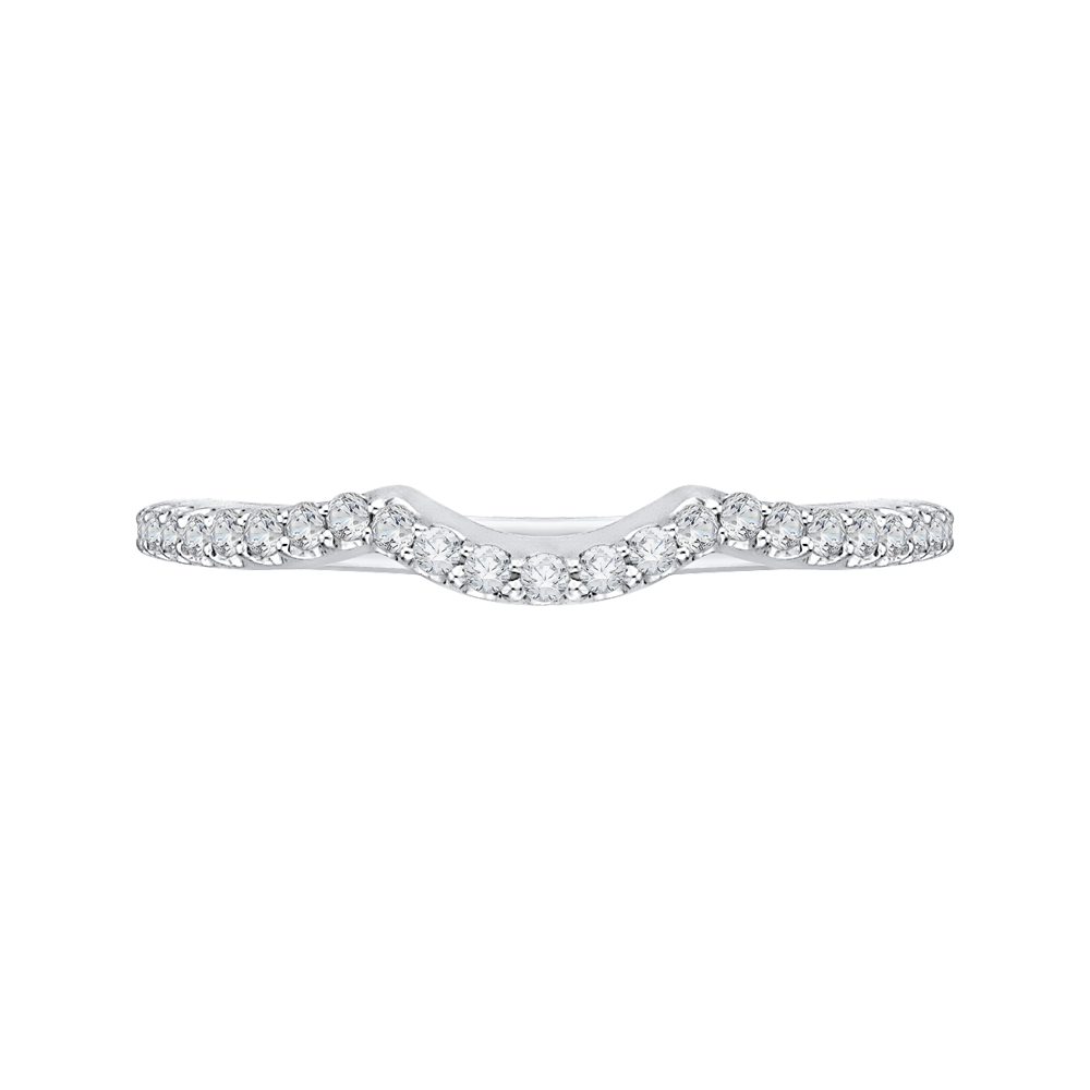 Half-Eternity Round Diamond Wedding band in 14K White Gold