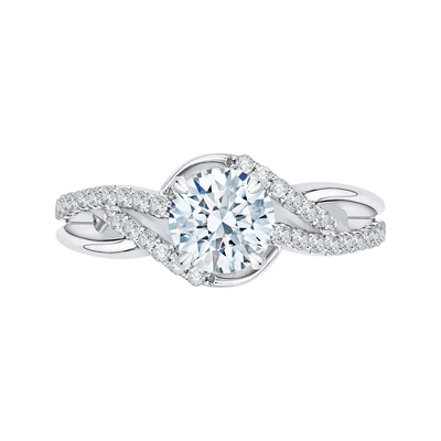 Round Diamond Engagement Ring in 14K White Gold (Semi-Mount)