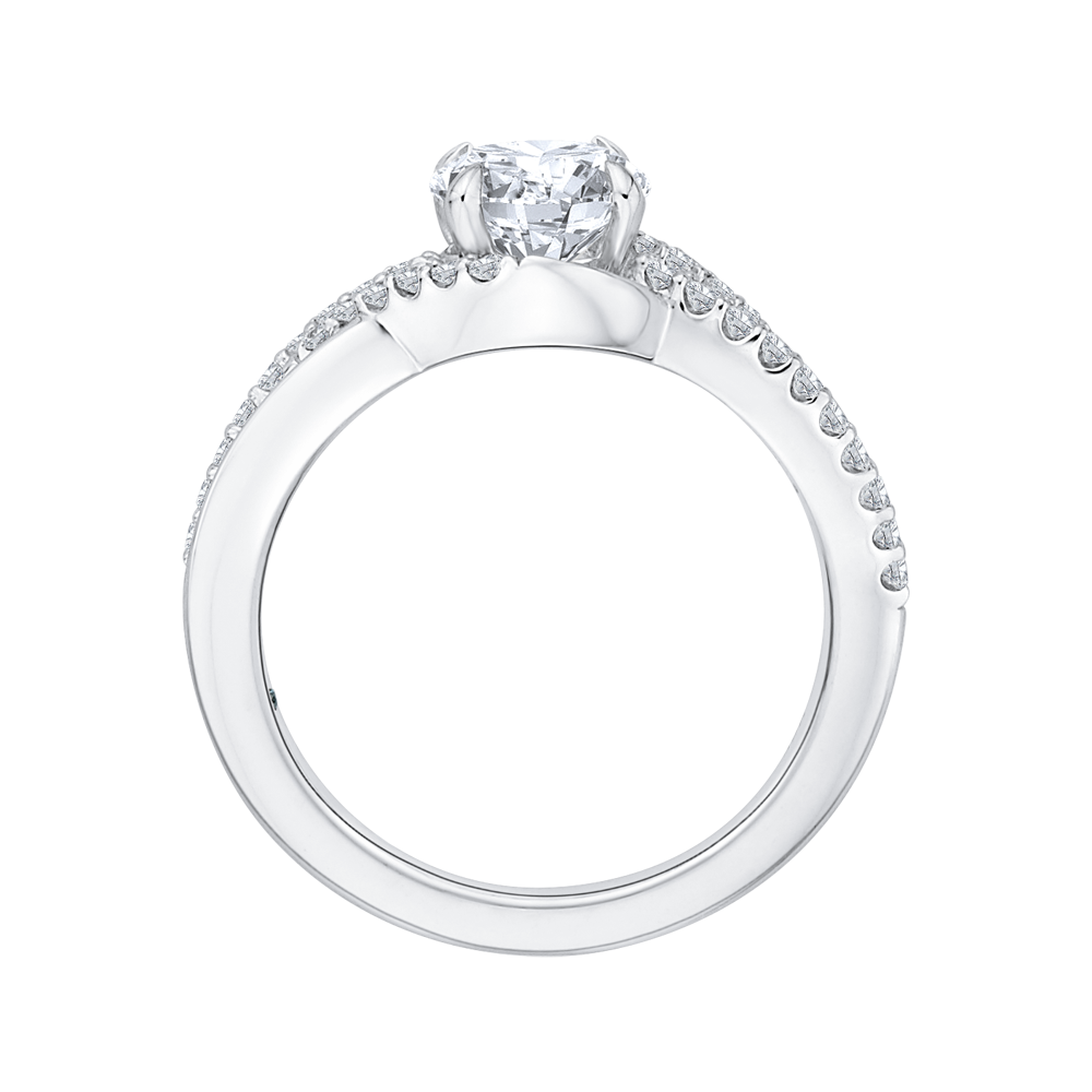 Round Diamond Engagement Ring in 14K White Gold (Semi-Mount)