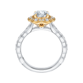 Diamond Floral Halo Engagement Ring in 14K Two Tone Gold (Semi-Mount)