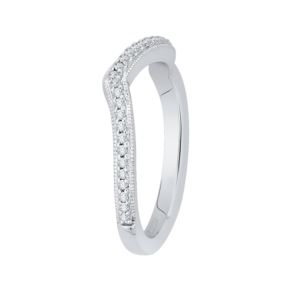 Round Diamond Wedding Band in 14K White Gold