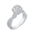 Split Shank Round Diamond Engagement Ring in 14K White Gold (Semi-Mount)