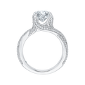 Split Shank Round Diamond Engagement Ring in 14K White Gold (Semi-Mount)