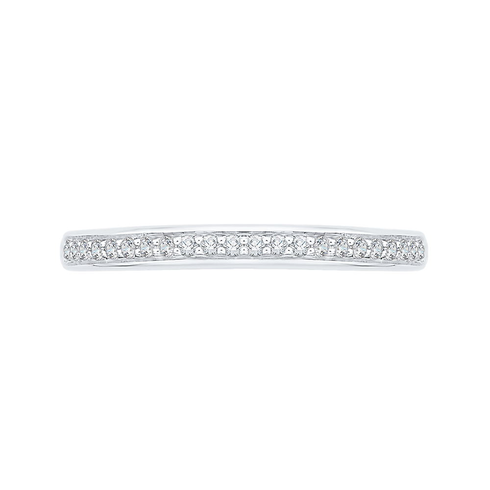 Round Diamond Half-Eternity Wedding Band in 14K White Gold