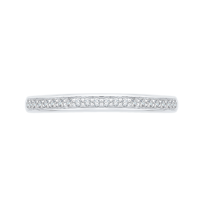 Round Diamond Half-Eternity Wedding Band in 14K White Gold