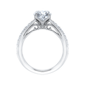 Round Diamond Floral Engagement Ring in 14K White Gold (Semi-Mount)