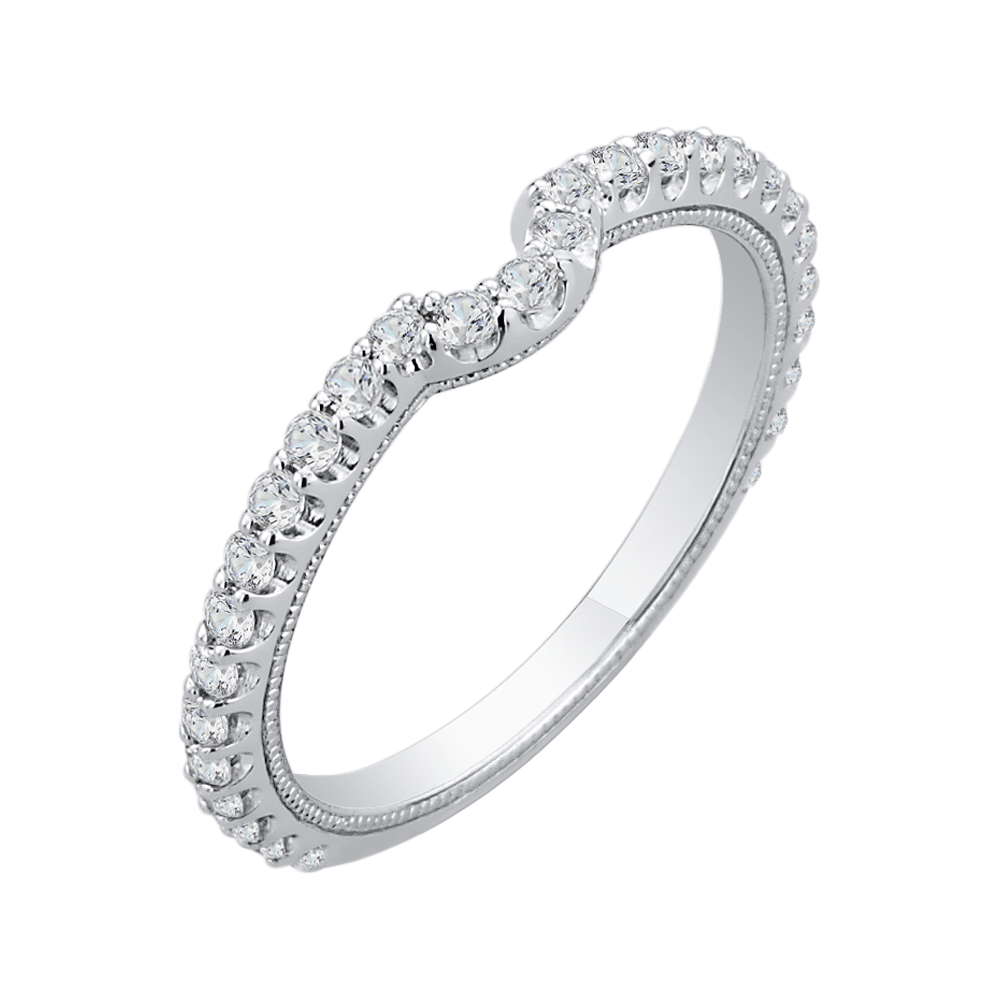 Round Diamond Wedding Band in 14K White Gold