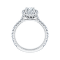 Round Diamond Halo Engagement Ring in 14K White Gold (Semi-Mount)