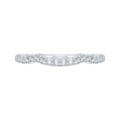 Round Diamond Half-Eternity Wedding Band in 14K White Gold