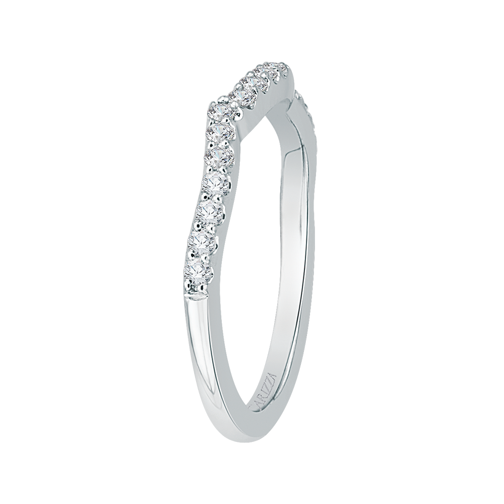 Round Diamond Half-Eternity Wedding Band in 14K White Gold