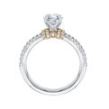 Split Shank Round Diamond Engagement Ring in 14K Two Tone Gold (Semi-Mount)