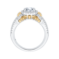 Split Shank Round Diamond Halo Engagement Ring in 14K Two Tone Gold (Semi-Mount)