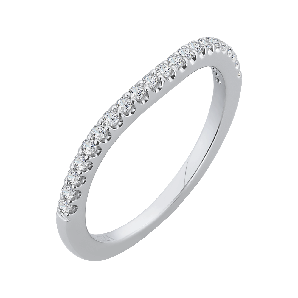 Round Diamond Half-Eternity Wedding Band in 14K White Gold