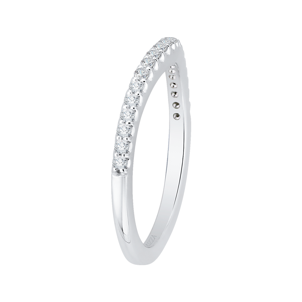 Round Diamond Half-Eternity Wedding Band in 14K White Gold