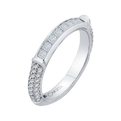 Princess Cut & Round Diamond Wedding Band in 14K White Gold