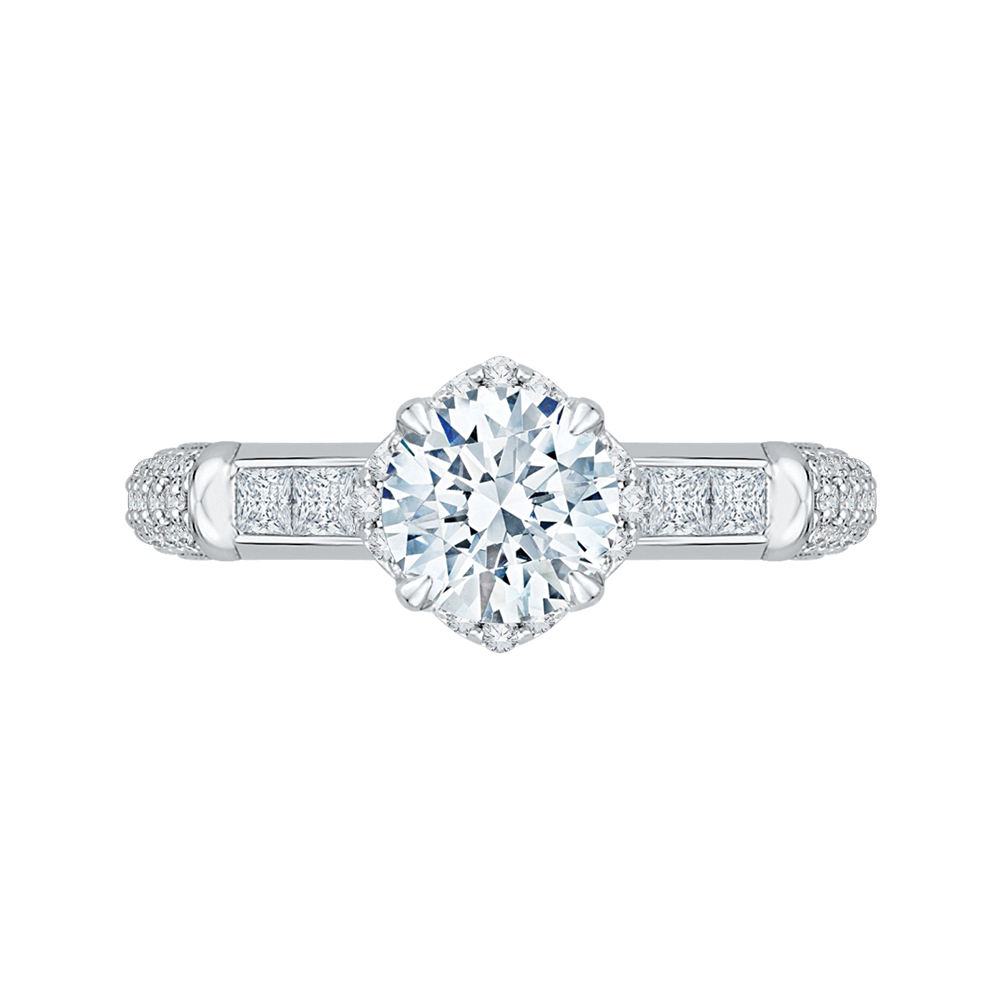 Diamond Engagement Ring in 14K White Gold (Semi-Mount)