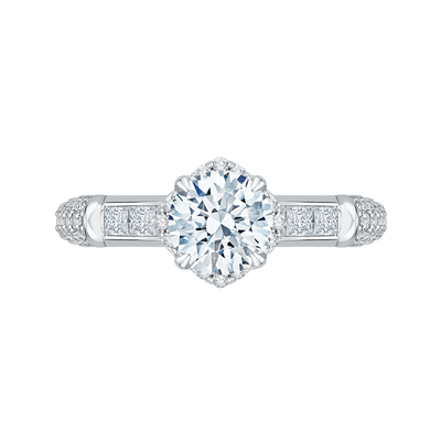 Diamond Engagement Ring in 14K White Gold (Semi-Mount)