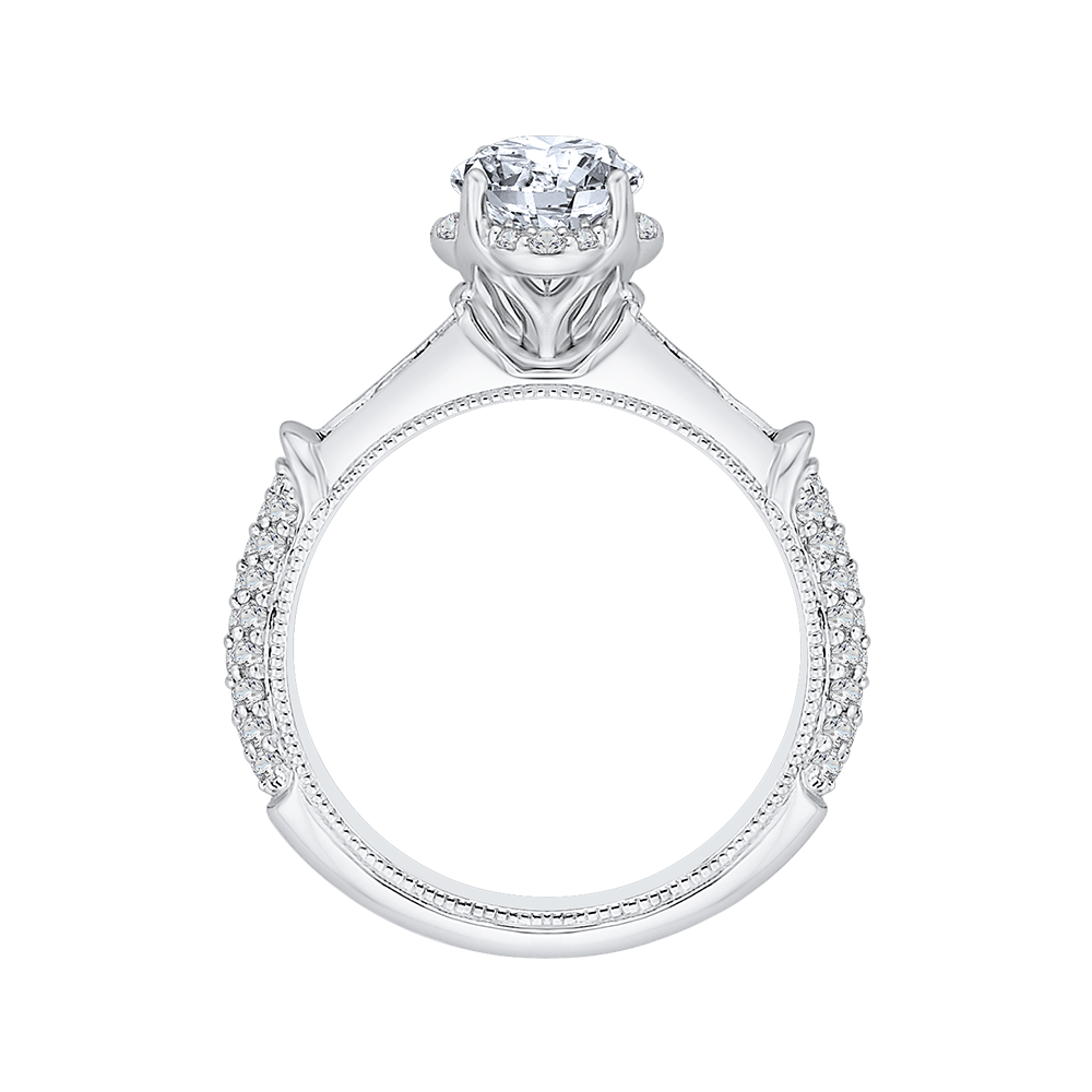 Diamond Engagement Ring in 14K White Gold (Semi-Mount)