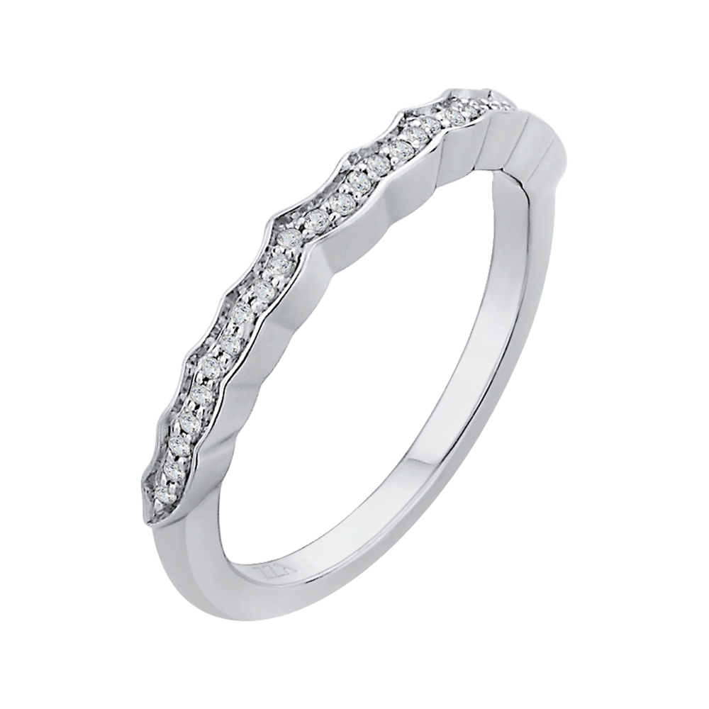 Round Diamond Wedding Band in 14K White Gold