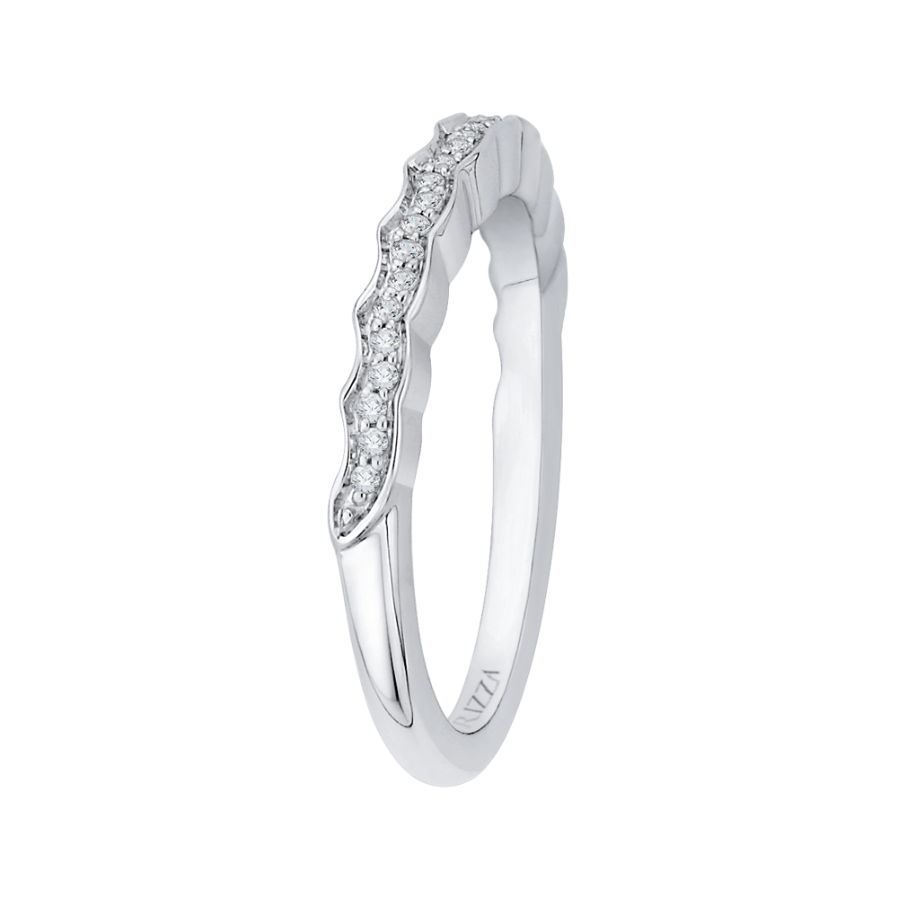 Round Diamond Wedding Band in 14K White Gold