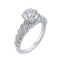 Round Diamond Engagement Ring in 14K White Gold (Semi-Mount)