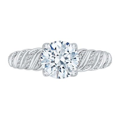 Round Diamond Engagement Ring in 14K White Gold (Semi-Mount)