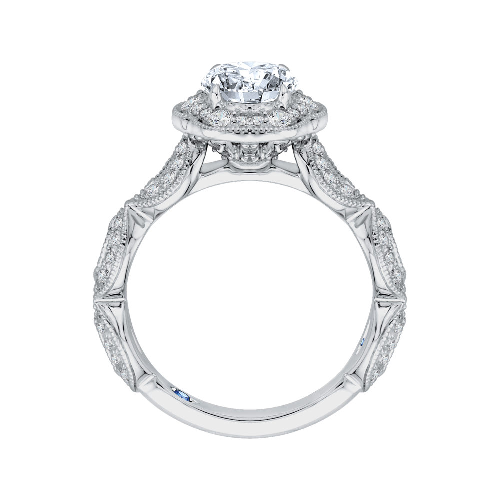 Round Diamond Engagement Ring in 14K White Gold (Semi-Mount)