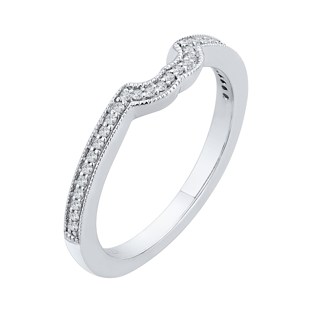 Round Diamond Half-Eternity Wedding Band in 14K White Gold